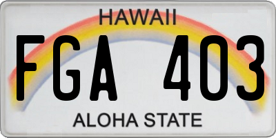 HI license plate FGA403
