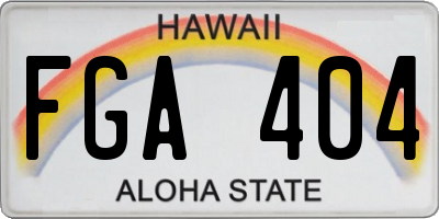 HI license plate FGA404