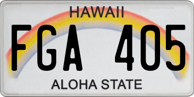 HI license plate FGA405