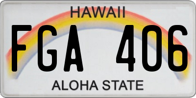 HI license plate FGA406