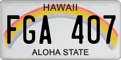 HI license plate FGA407