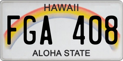 HI license plate FGA408