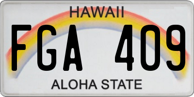 HI license plate FGA409