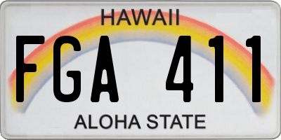 HI license plate FGA411