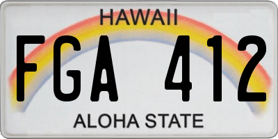 HI license plate FGA412