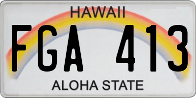 HI license plate FGA413
