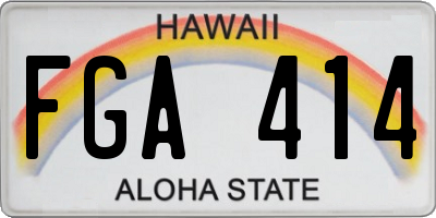 HI license plate FGA414