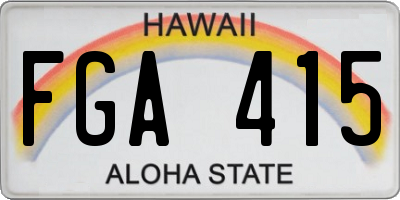 HI license plate FGA415