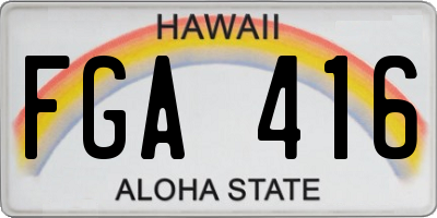 HI license plate FGA416