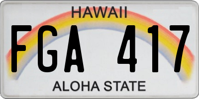 HI license plate FGA417
