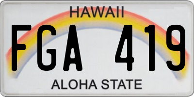 HI license plate FGA419