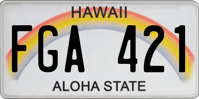 HI license plate FGA421