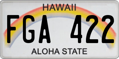 HI license plate FGA422