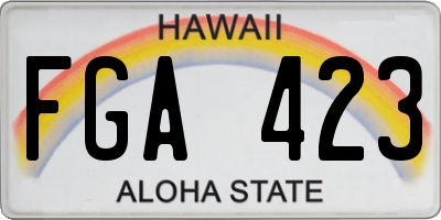 HI license plate FGA423