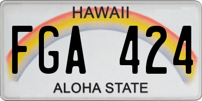 HI license plate FGA424