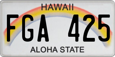 HI license plate FGA425