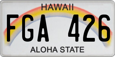 HI license plate FGA426