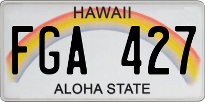 HI license plate FGA427