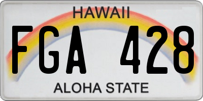 HI license plate FGA428