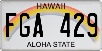 HI license plate FGA429