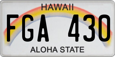 HI license plate FGA430