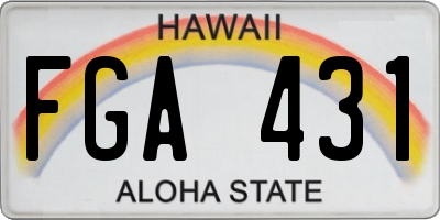 HI license plate FGA431