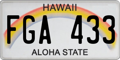 HI license plate FGA433