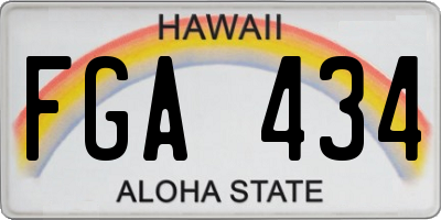 HI license plate FGA434