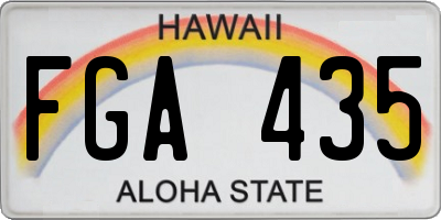 HI license plate FGA435