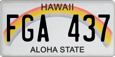 HI license plate FGA437