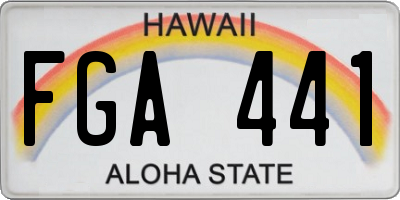 HI license plate FGA441
