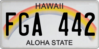 HI license plate FGA442