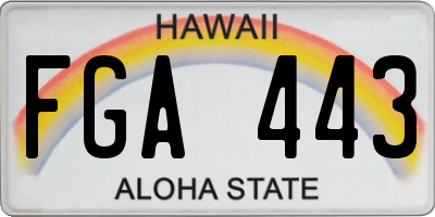 HI license plate FGA443