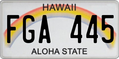 HI license plate FGA445