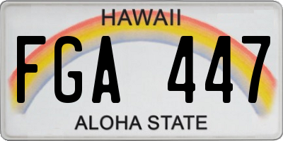 HI license plate FGA447