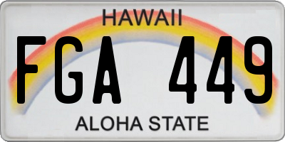 HI license plate FGA449