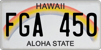 HI license plate FGA450