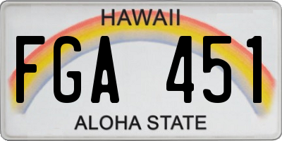 HI license plate FGA451