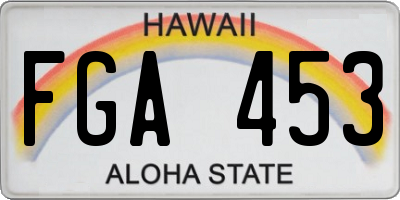 HI license plate FGA453