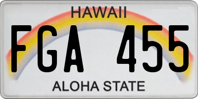 HI license plate FGA455