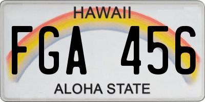 HI license plate FGA456