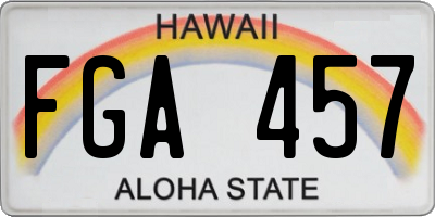 HI license plate FGA457