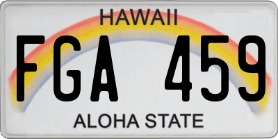 HI license plate FGA459