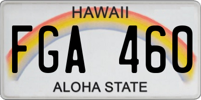 HI license plate FGA460