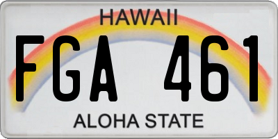 HI license plate FGA461