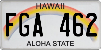 HI license plate FGA462