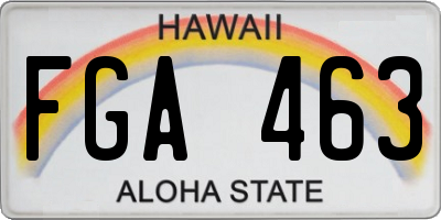 HI license plate FGA463