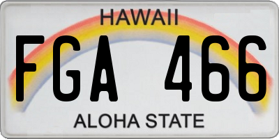 HI license plate FGA466