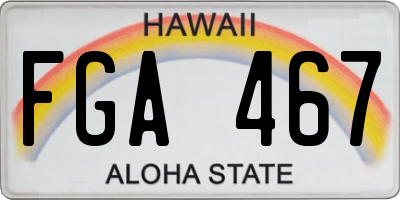 HI license plate FGA467