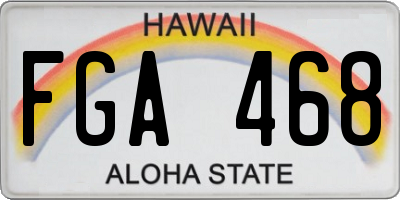 HI license plate FGA468
